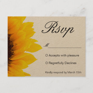 Rustic Sunflower Invitation RSVP