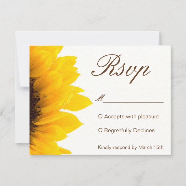 Rustic Sunflower Invitation RSVP (Front)