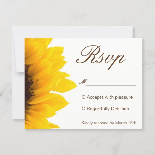 Rustic Sunflower Invitation RSVP
