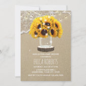 Rustic Sunflower Jar Beach Baby Shower Invitation (Front)