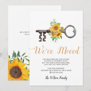 Rustic Sunflower Key We Have Moved Moving Announcement