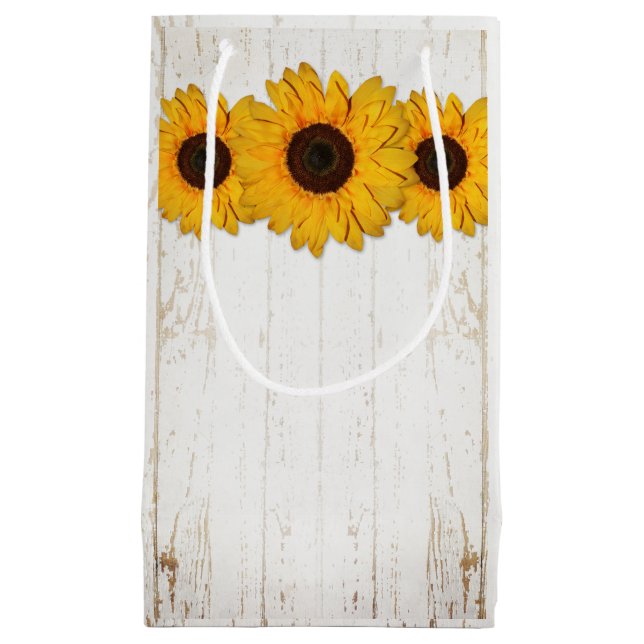 Rustic Sunflower Lace & Burlap Gift Bag (Front)