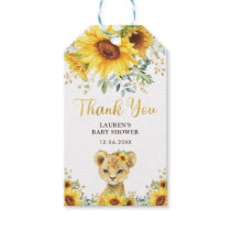 Rustic Sunflower Lion Cub Birthday Baby Shower Gift Tags