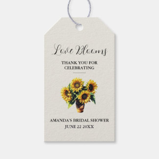 Rustic Sunflower Love Blooms Wedding Favor Gift Tags