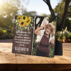 Rustic Sunflower Memorial   Family Photo Keepsake Plaque