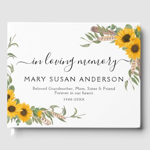 Rustic Sunflower Memorial Funeral Remembrance