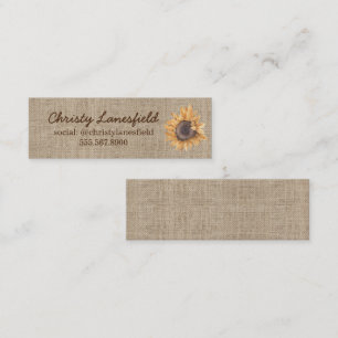 Rustic Sunflower Mini Business Card