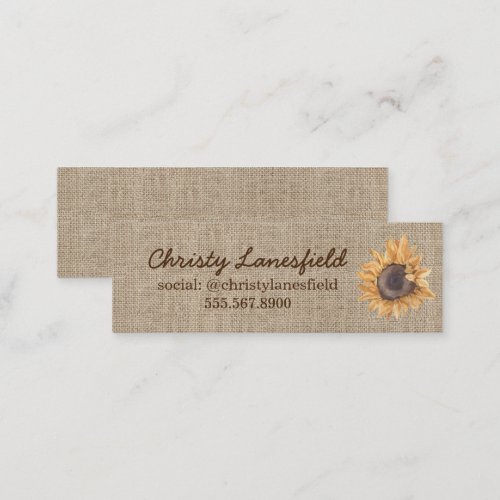 Rustic Sunflower Mini Business Card