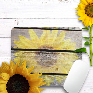 Rustic Sunflower Mouse Pad