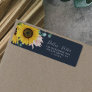 Rustic Sunflower | Navy Return Address Label