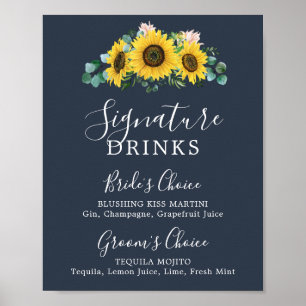 Rustic Sunflower   Navy Signature Drinks Sign