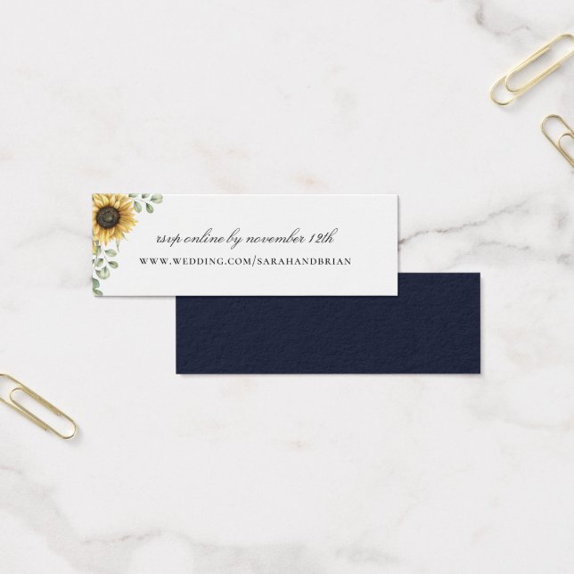 Rustic Sunflower Navy Wedding Website RSVP (Office)