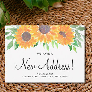 Rustic Sunflower New Address Moving Announcement