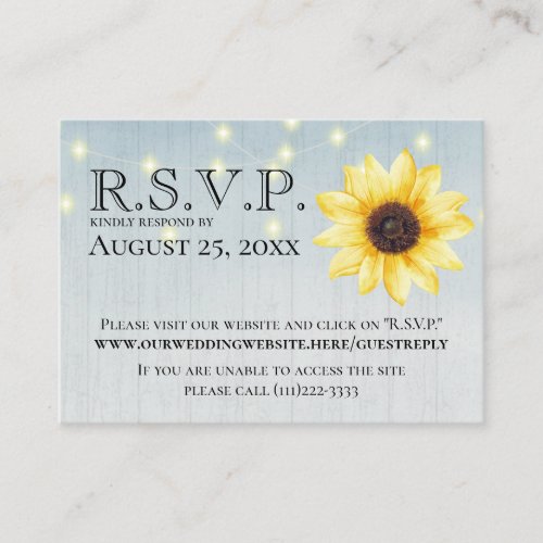 Rustic Sunflower Online Response Card