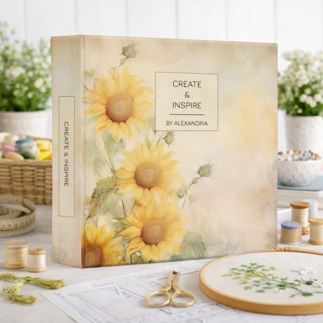 Rustic Sunflower Pattern Keeper 3 Ring Binder (Creator Uploaded)