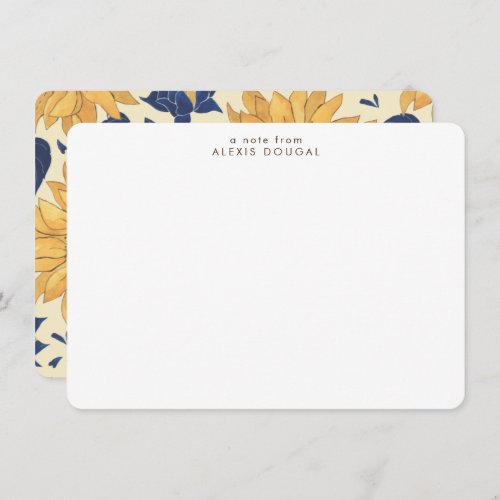Rustic Sunflower Pattern Personalized Stationery Note Card