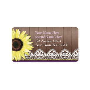 Rustic Sunflower Personalized Address Labels