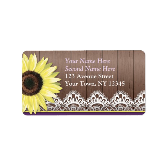 Rustic Sunflower Personalized Address Labels (Front)