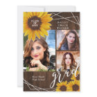 Rustic Sunflower Photo Collage Graduation
