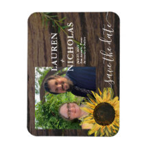 Rustic Sunflower Photo Save the Date