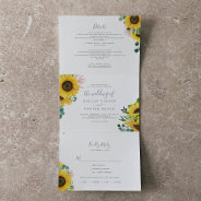 Rustic Sunflower Photo Wedding All In One Tri-fold Invitation at Zazzle