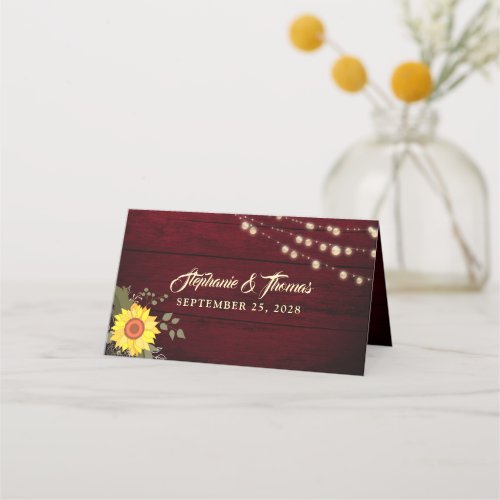 Rustic Sunflower Place Card