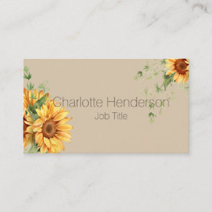 Rustic Sunflower Professional  Organizer Business Card