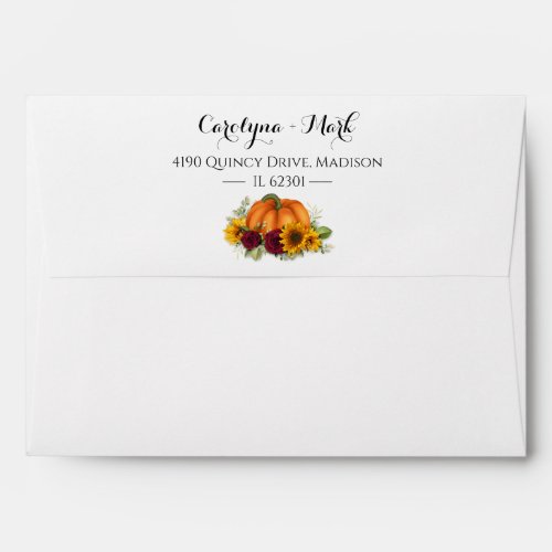 Rustic Sunflower Pumpkin Roses Envelope