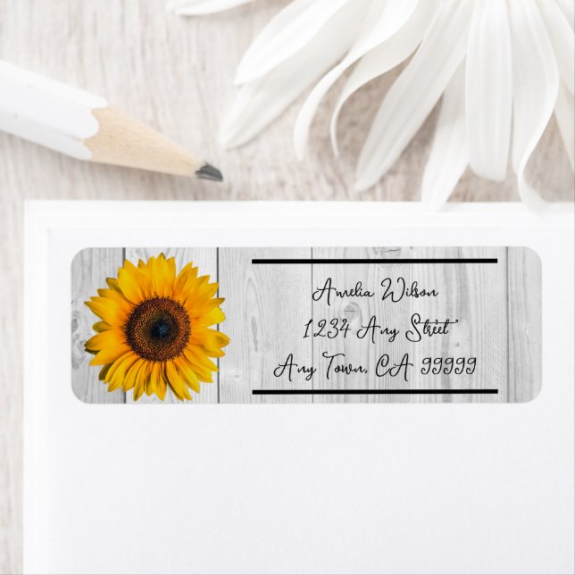 Rustic Sunflower Return Address Label (Insitu)