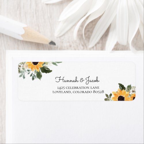 Rustic Sunflower Return Address Labels