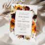 Rustic Sunflower Rose Burgundy Floral Fall Wedding Invitation