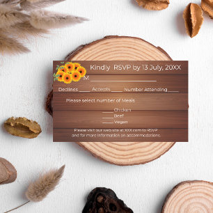 Rustic Sunflower RSVP Card