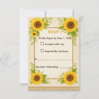 Rustic Sunflower RSVP Card