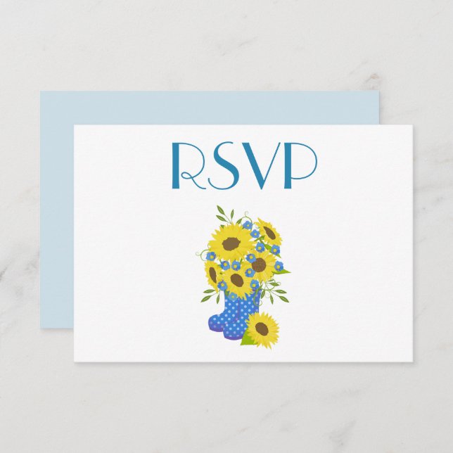 Rustic Sunflower RSVP Invitation (Front/Back)