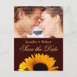 Rustic Sunflower Save the Date Announcement Postcard