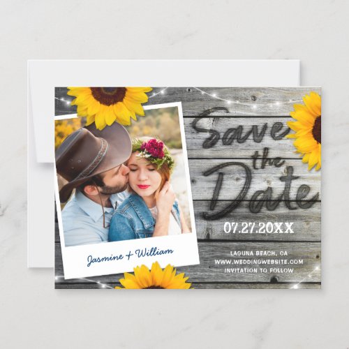 Rustic Sunflower Save the Date Invitations Magnet