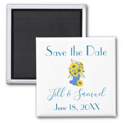 Rustic Sunflower Save the Date Magnet