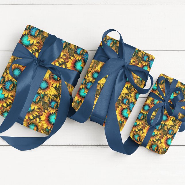 Rustic Sunflower Seamless Decoupage Pattern Wrapping Paper (Creator Uploaded)