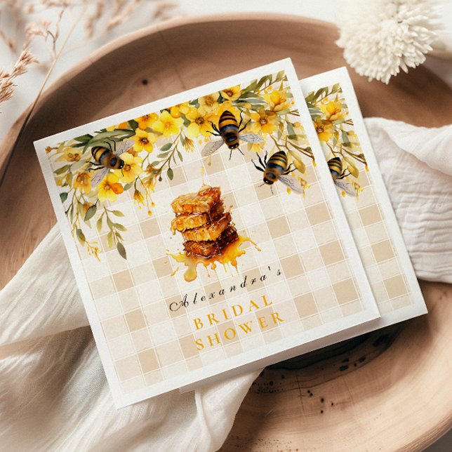  Rustic Sunflower She Found Her Honey Bridal Napkins (Creator Uploaded)