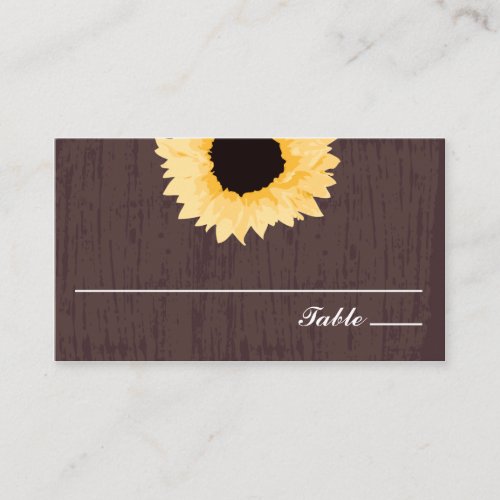 Rustic Sunflower Splendor   Wedding Escort Card