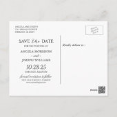 Rustic Sunflower String Lights Save the Date Photo Postcard (Back)