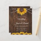 Rustic Sunflower String Lights Wedding Invitation