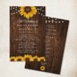 Rustic Sunflower String Lights Wedding Program<br><div class="desc">This design features pretty painted, watercolor sunflowers on a rustic wood background accented with string lights. Click the customize button for more flexibility in modifying the text. Variations of this design, different paper types, as well as coordinating products are available in our shop, zazzle.com/store/doodlelulu. Contact us if you need this...</div>