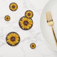 Rustic Sunflower String Lights Wedding Reception