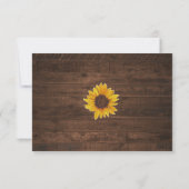 Rustic Sunflower String Lights Wedding RSVP Card (Back)