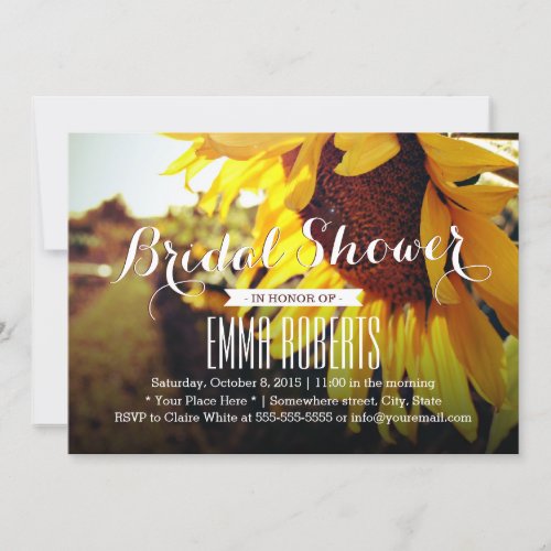 Beautiful Sunflower Bridal Shower Invitations 5" X 7" Invitation Card