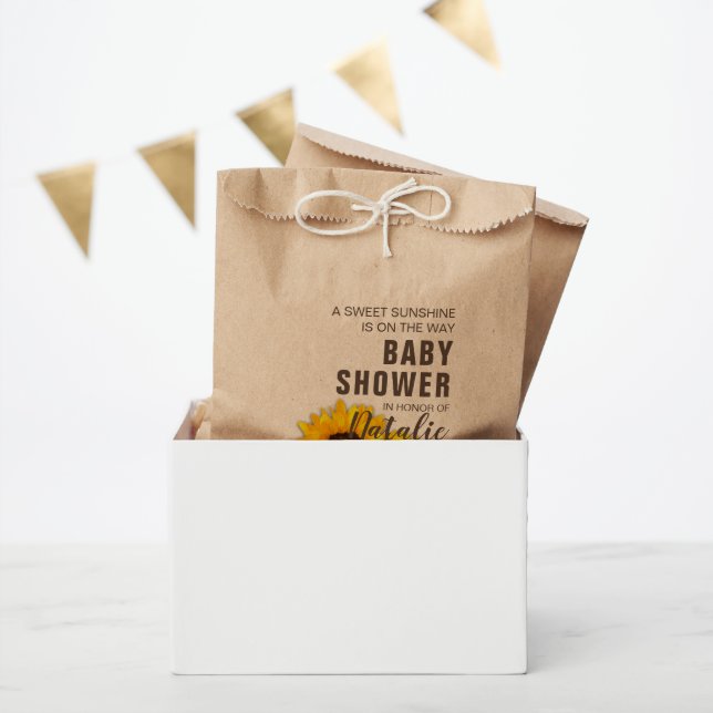 Rustic Sunflower Sweet Baby Shower Favor Bag (Party)