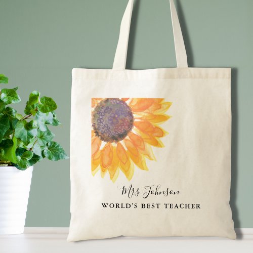 Rustic Sunflower Teachers Tote Bag