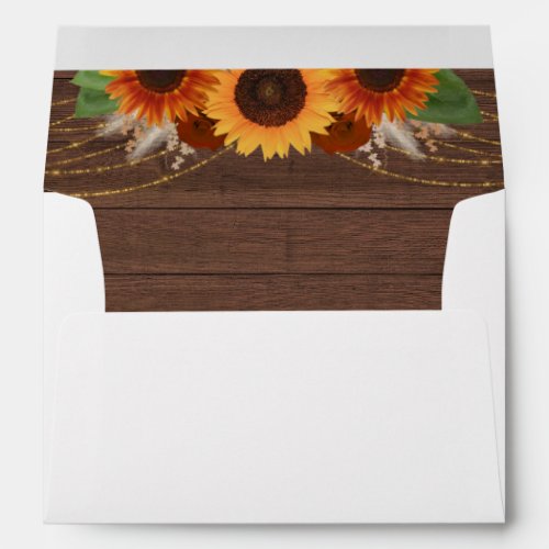 Rustic Sunflower Terracotta Roses Wedding Invite Envelope