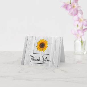 Rustic Sunflower Thank You Card